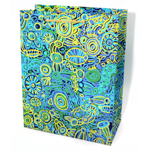 Aboriginal design Handmade Paper Giftbag (Large) - Ngarrindjeri Country