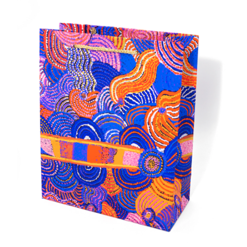 Aboriginal design Handmade Paper Giftbag (Medium) - Mulga Country