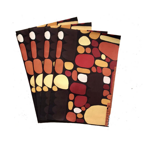 Aboriginal design Folded Wrapping Paper Single Sheet (Gloss Finish) - Puli Stones