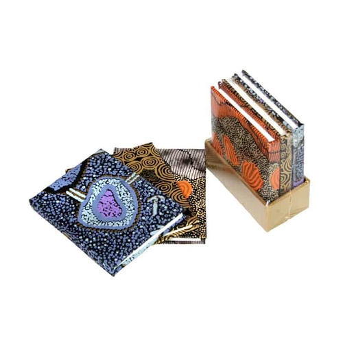 Handmade Aboriginal Art Paper Set (3) Mini Blank Journals