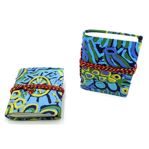 Handmade Aboriginal Art Paper Mini Notebook/Journal [70mm x 55mm] - Ngarrindjeri Country