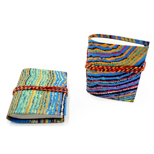 Handmade Aboriginal Art Paper Mini Notebook/Journal [70mm x 55mm] - Mulga Tree