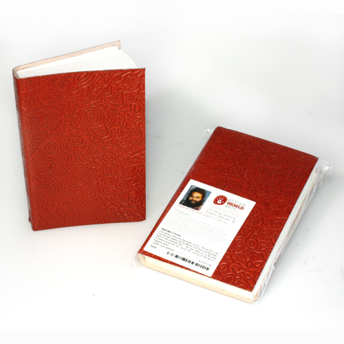 Handmade Paper Aboriginal Art Notebook (Leather Covered) - Ngarindjerri Country