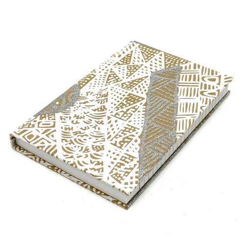 Handmade Aboriginal Art Paper Glitter RULED Notebook - Old Lady Travels