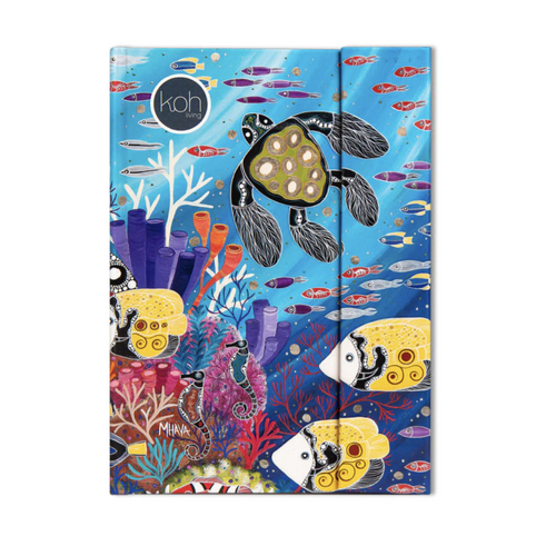 Koh Living Aboriginal Art A5 Ruled Journal with Magnetic Cover - Utopia