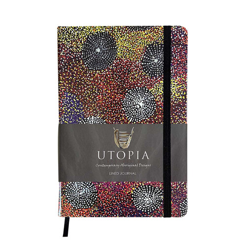 Utopia Aboriginal Art PU Leather A5 Ruled Journal - Wild Orange