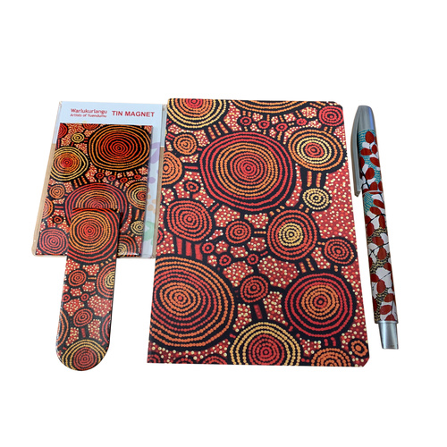 Warlukurlangu Aboriginal Art 4pce Notepad Gift Set