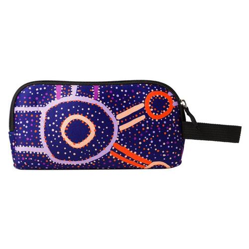 Warlukurlangu Aboriginal Art Neoprene Pencil Case - Water Dreaming