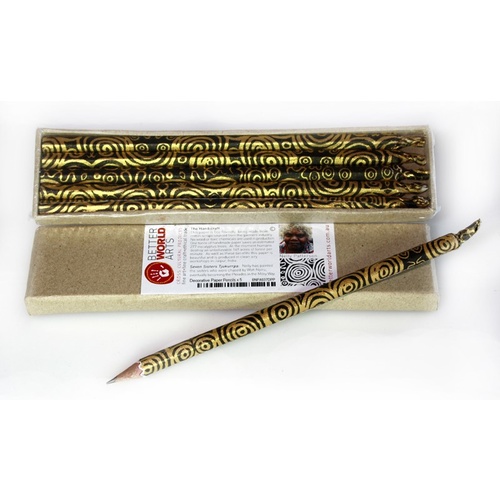 Handmade Paper Aboriginal Art Pencils (Set 5) - Seven Sisters Dreaming