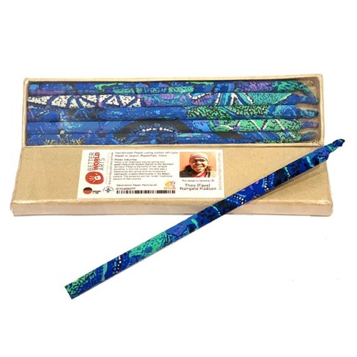 Handmade Paper Aboriginal Art Pencils (Set 5) - Pikilyi