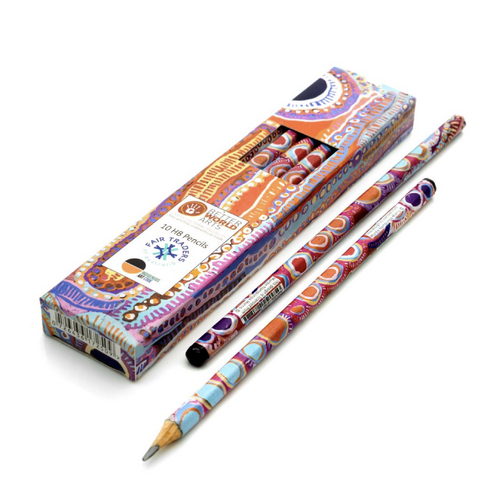 Aboriginal Art HB Pencils (Set 10) - Two Dogs Dreaming