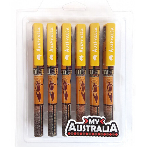 Kamilaroi Rarities Aboriginal Art Pack of Pens (6) - Warrul Gaalan