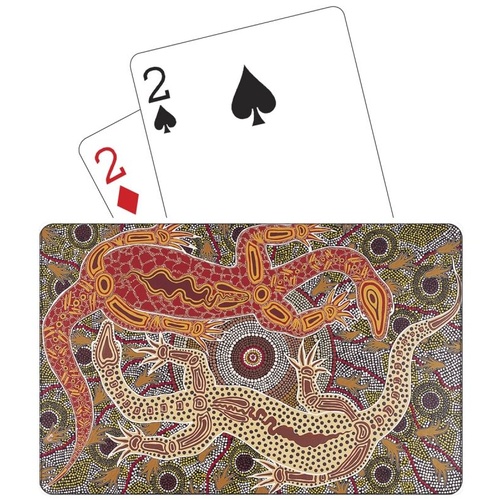 Tobwabba Aboriginal Art Plastic Coated Playing Cards - Male & Female Goannas