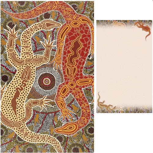 Tobwabba Aboriginal Art Pocket Notepad - Male & Female Goannas