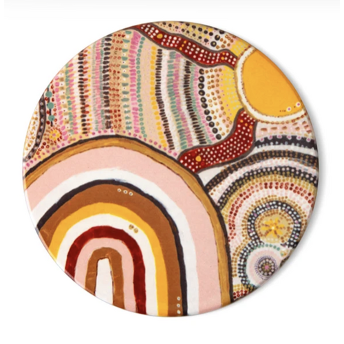 Koh Living Aboriginal Art Ceramic Coaster (Single) - Journeys in the Sun