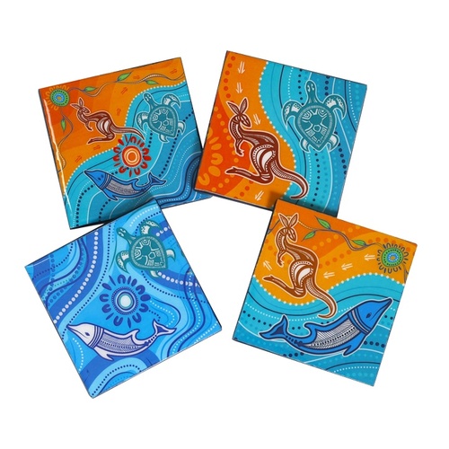 Muralappi Journey Coaster Set of 4 Boxed 9.5 X 9.5cm - Gathering Place