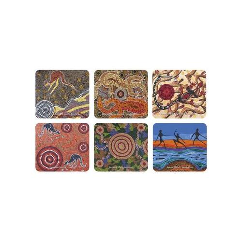 Tobwabba Aboriginal Art Neoprene Coaster Mixed Set (6)