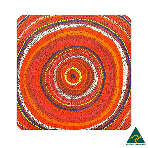 Utopia Aboriginal Art Neoprene Single Coaster - Sunrise of my Mother's County