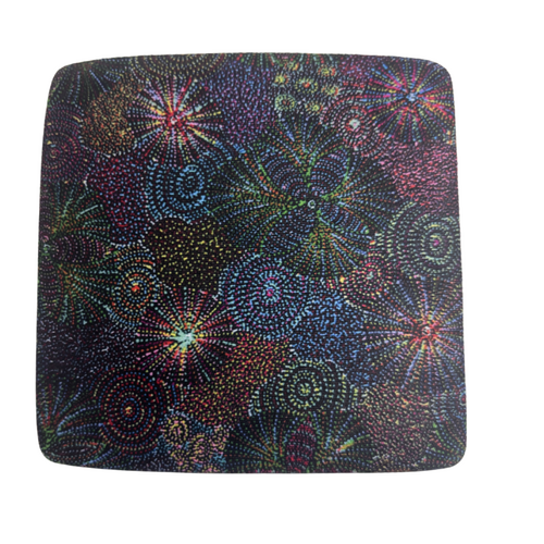 Utopia Aboriginal Art Neoprene Single Coaster - Awelye (Sugarbag)