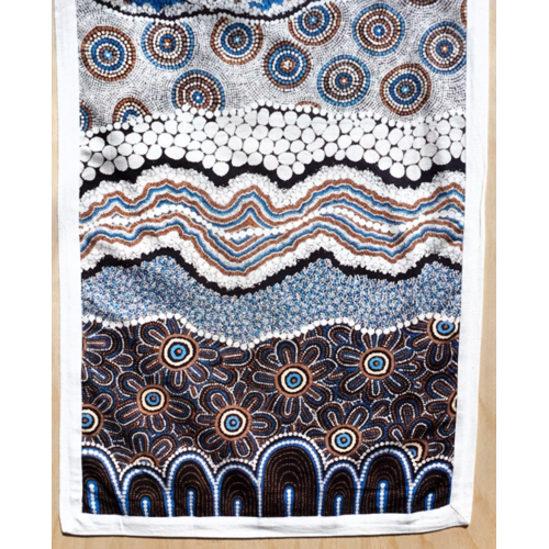 Better World Aboriginal Art Cotton Tablerunner (150cm x 45cm) - Ocean & Earth