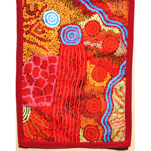 Better World Aboriginal Art Cotton Tablerunner (150cm x 45cm) - Travelling Through Country