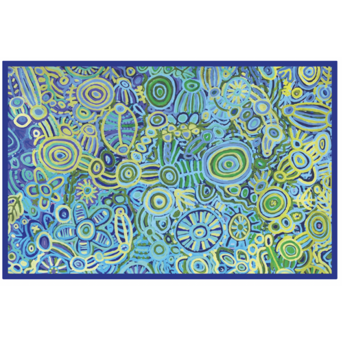 Better World Aboriginal Arts Aboriginal design Cotton Tablecloth (150cm x 230cm) - Ngarrindjeri Country