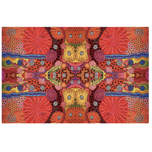 Better World Aboriginal Arts Aboriginal design Cotton Tablecloth (150cm x 230cm) - Family & Country