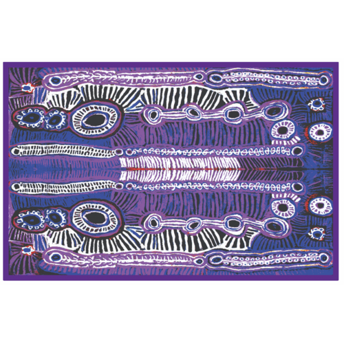 Better World Aboriginal Arts Aboriginal design Cotton Tablecloth (150cm x 230cm) - Two Dogs Dreaming