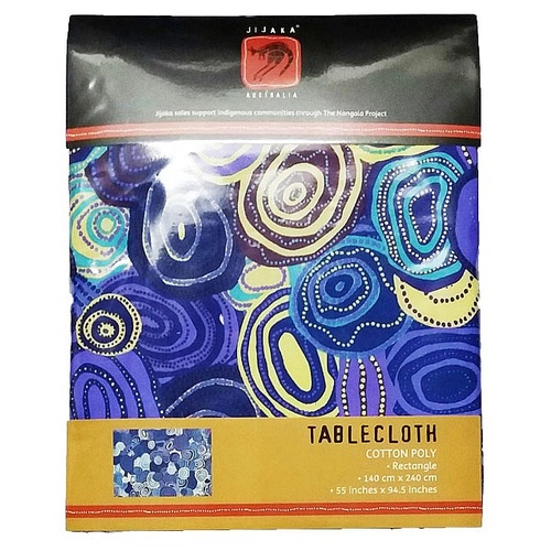 Jijaka Aboriginal Dot Art Rectangular Tablecloth - Firestones Purple