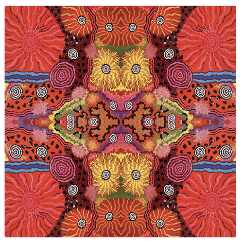 Better World Aboriginal Art Cotton SquareTablecloth (150cm x 150cm) - Family & Country