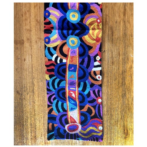 Better World Aboriginal Art Wool Tablerunner (120cm x 30cm) - Mulga Country