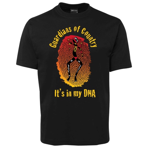 Dreamtime Kullilla-Art Guardians DNA 4XLARGE Black Cotton Screen-Printed T-Shirt