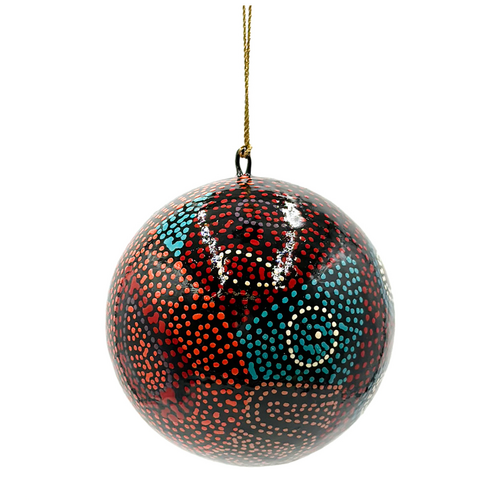Better World Aboriginal Art Lacquered Xmas Ball Decoration - 777Seven Sisters