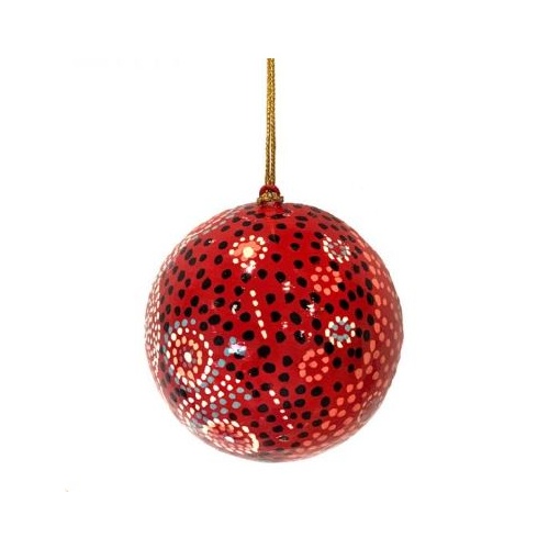 Better World Aboriginal Art Lacquered Xmas Ball Decoration - Seven Sisters