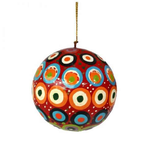 Better World Aboriginal Art Lacquered Xmas Ball Decoration - Walka Tjulpun Tjulpunpa