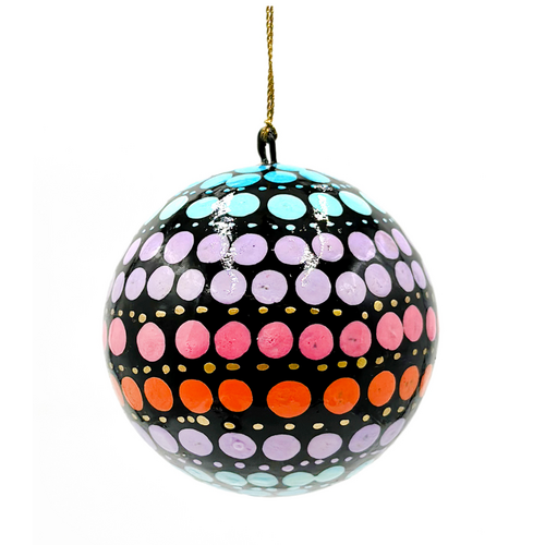 Better World Aboriginal Art Lacquered Xmas Ball Decoration 711 Waterhole