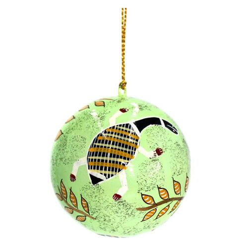 Better World Aboriginal Art Lacquered Xmas Ball Decoration - Turtles