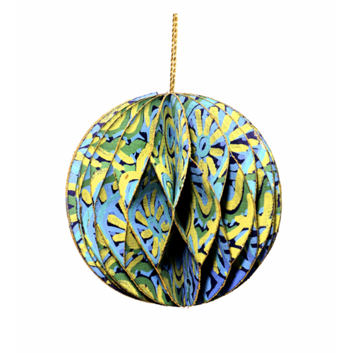 Better World Aboriginal Art Handmade Cotton Paper Honeycomb Xmas Ball - Ngarrindjeri Country