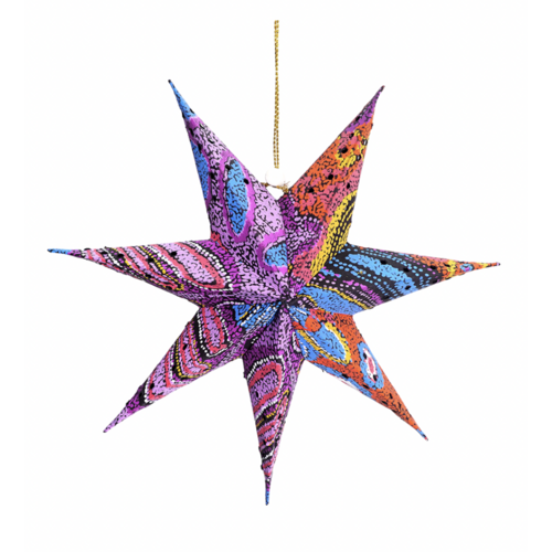 Better World Aboriginal Art Xmas Handmade Paper Star - Seven Sisters