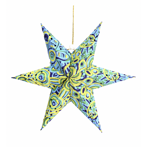 Better World Aboriginal Art Xmas Handmade Paper Star - Ngarrindjeri Country