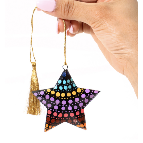 Waterhole - Better World Aboriginal Art 3D Lacquered Star