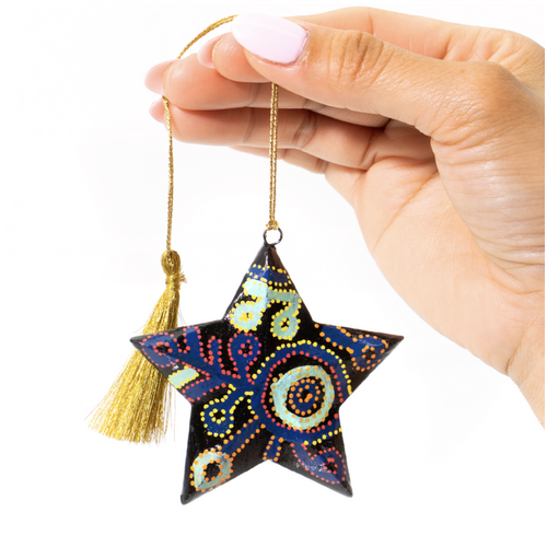Pikilyi - Better World Aboriginal Art 3D Lacquered Star