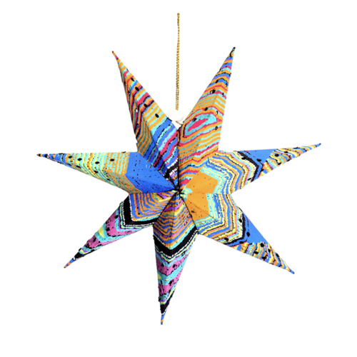 Better World Aboriginal Art Xmas Handmade Paper Star - Dogwood Tree Dreaming