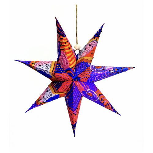 Better World Aboriginal Art Xmas Handmade Paper Star - Mulga Country