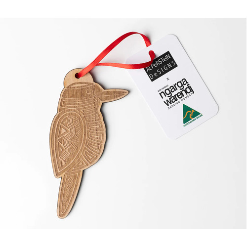 Dancing Wombat (Australia Made) Timber Hanging Xmas Decoration - Garrng Garrng the Kookaburra