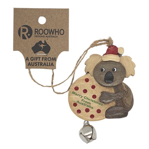 RooWho Xmas Koala Wooden Ornament Ball & Bell