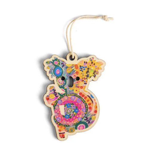 Koala [Euphoric] Timber Xmas Decoration (9cm) - KOH Living Aboriginal Art